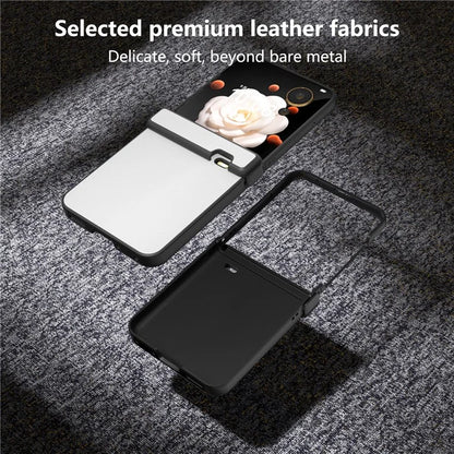 For Honor Magic V Flip 5G Case Hinge Protection PU Leather+PC Phone Cover