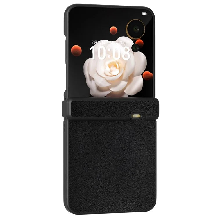 For Honor Magic V Flip 5G Case Hinge Protection PU Leather+PC Phone Cover