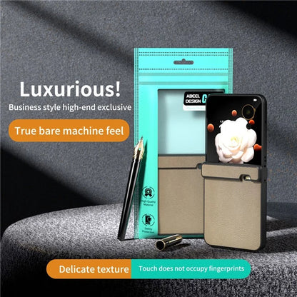 For Honor Magic V Flip 5G Case Hinge Protection PU Leather+PC Phone Cover
