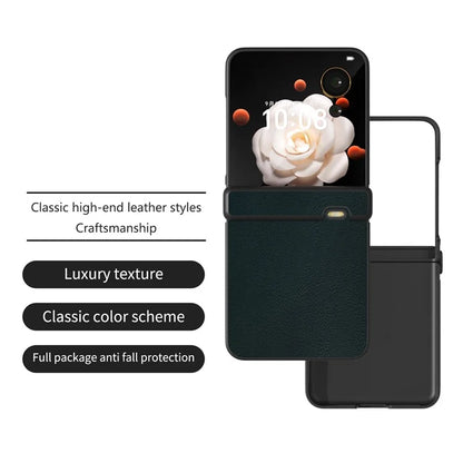 For Honor Magic V Flip 5G Case Hinge Protection PU Leather+PC Phone Cover