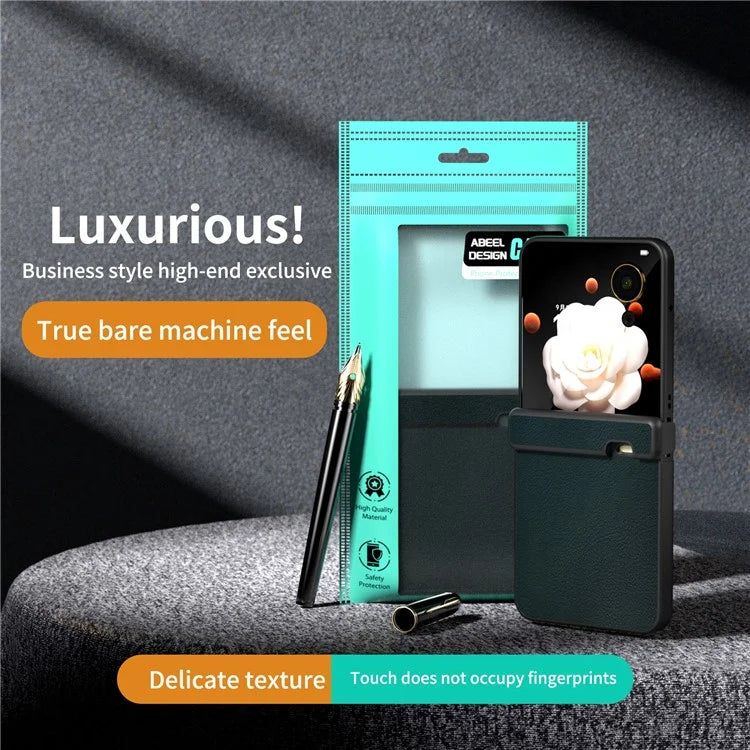 For Honor Magic V Flip 5G Case Hinge Protection PU Leather+PC Phone Cover