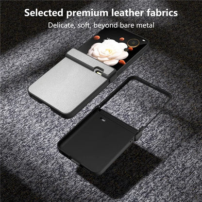 For Honor Magic V Flip 5G Case Hinge Protection PU Leather+PC Phone Cover