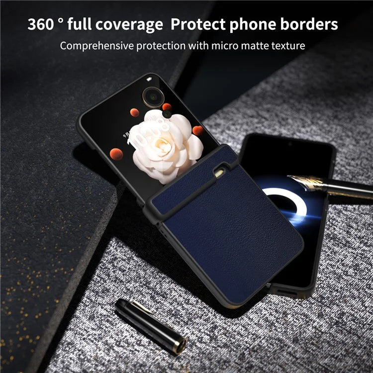 For Honor Magic V Flip 5G Case Hinge Protection PU Leather+PC Phone Cover