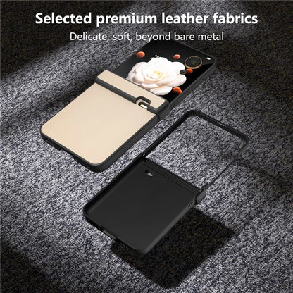 For Honor Magic V Flip 5G Case Hinge Protection PU Leather+PC Phone Cover