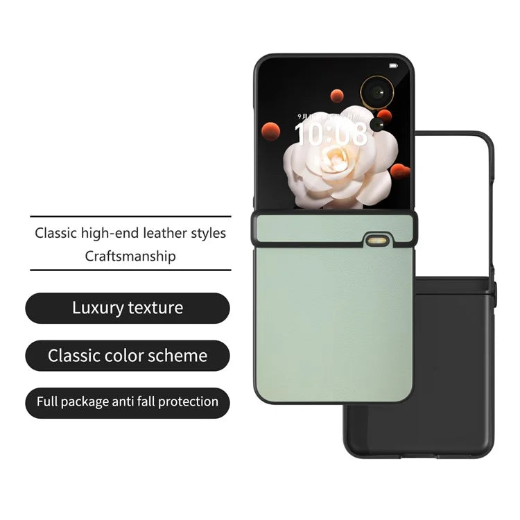 For Honor Magic V Flip 5G Case Hinge Protection PU Leather+PC Phone Cover