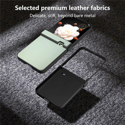 For Honor Magic V Flip 5G Case Hinge Protection PU Leather+PC Phone Cover