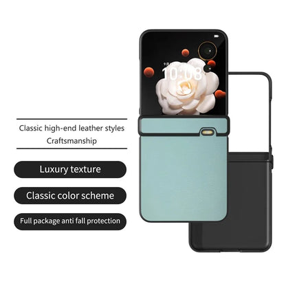 For Honor Magic V Flip 5G Case Hinge Protection PU Leather+PC Phone Cover