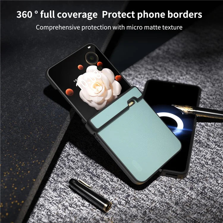 For Honor Magic V Flip 5G Case Hinge Protection PU Leather+PC Phone Cover