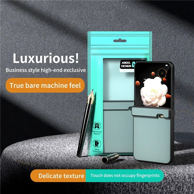 For Honor Magic V Flip 5G Case Hinge Protection PU Leather+PC Phone Cover