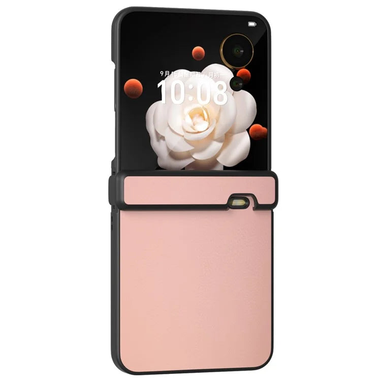For Honor Magic V Flip 5G Case Hinge Protection PU Leather+PC Phone Cover