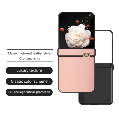 For Honor Magic V Flip 5G Case Hinge Protection PU Leather+PC Phone Cover