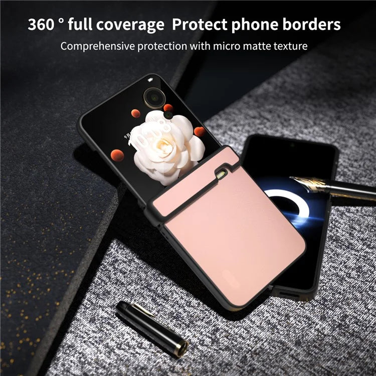 For Honor Magic V Flip 5G Case Hinge Protection PU Leather+PC Phone Cover