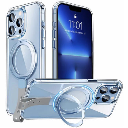 For iPhone 13 Pro Max Case Magnetic Kickstand Rotatable Hard Plastic Phone Cover
