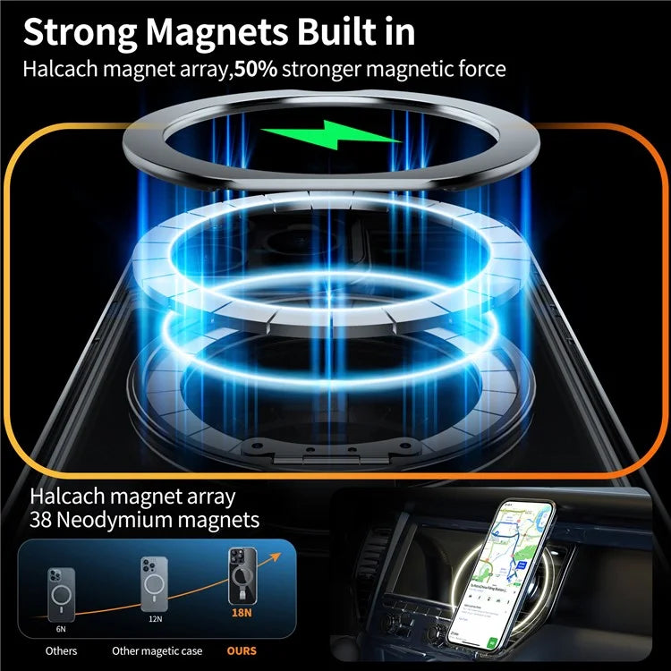 For iPhone 13 Pro Max Case Magnetic Kickstand Rotatable Hard Plastic Phone Cover