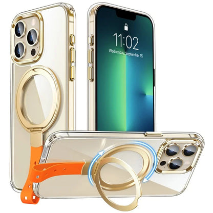 For iPhone 13 Pro Max Case Magnetic Kickstand Rotatable Hard Plastic Phone Cover
