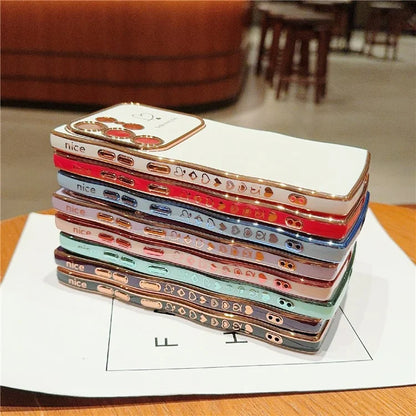 For Samsung Galaxy S24 Ultra Case Wave Frame with Love Heart Raised Camera Protection TPU Cover