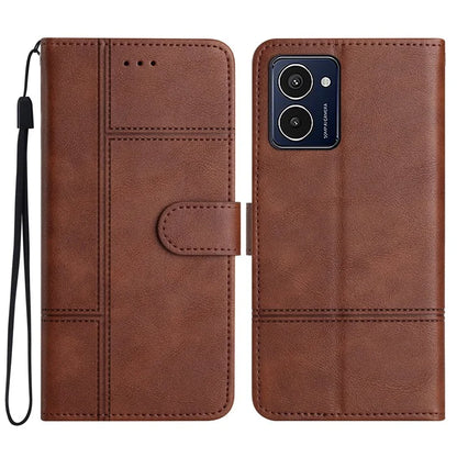 For HMD Pulse Pro Case Line Imprinted PU Leather Wallet Phone Cover