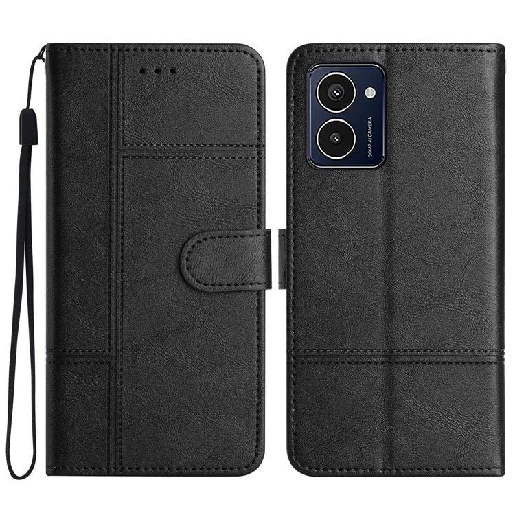For HMD Pulse Pro Case Line Imprinted PU Leather Wallet Phone Cover