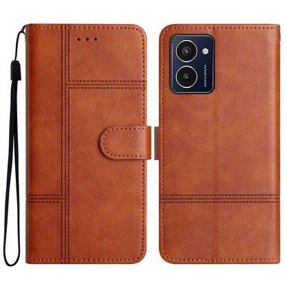 For HMD Pulse Pro Case Line Imprinted PU Leather Wallet Phone Cover