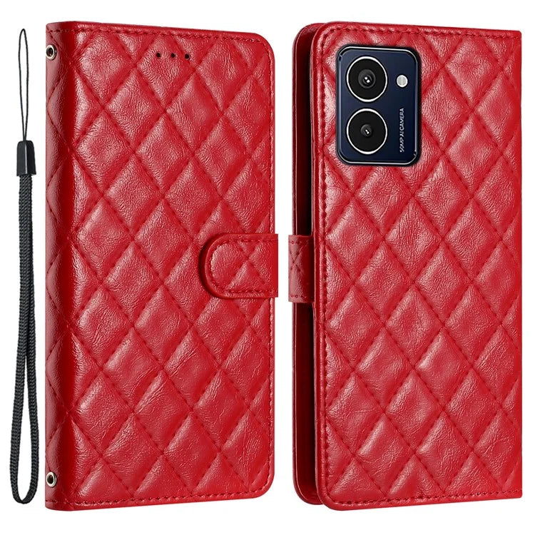 For HMD Pulse Pro Case Classic Rhombus Pattern Leather Phone Cover