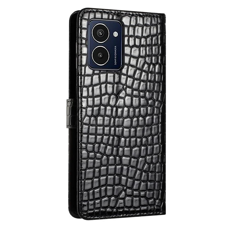For HMD Pulse Pro Case Stand PU Leather Phone Cover Classic Crocodile Pattern