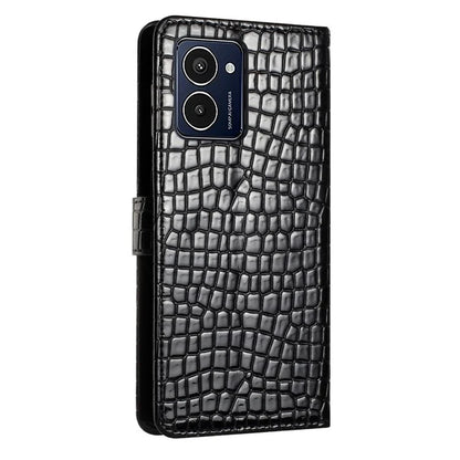 For HMD Pulse Pro Case Stand PU Leather Phone Cover Classic Crocodile Pattern