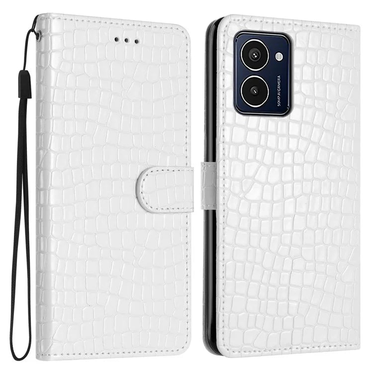 For HMD Pulse Pro Case Stand PU Leather Phone Cover Classic Crocodile Pattern
