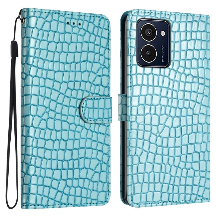 For HMD Pulse Pro Case Stand PU Leather Phone Cover Classic Crocodile Pattern