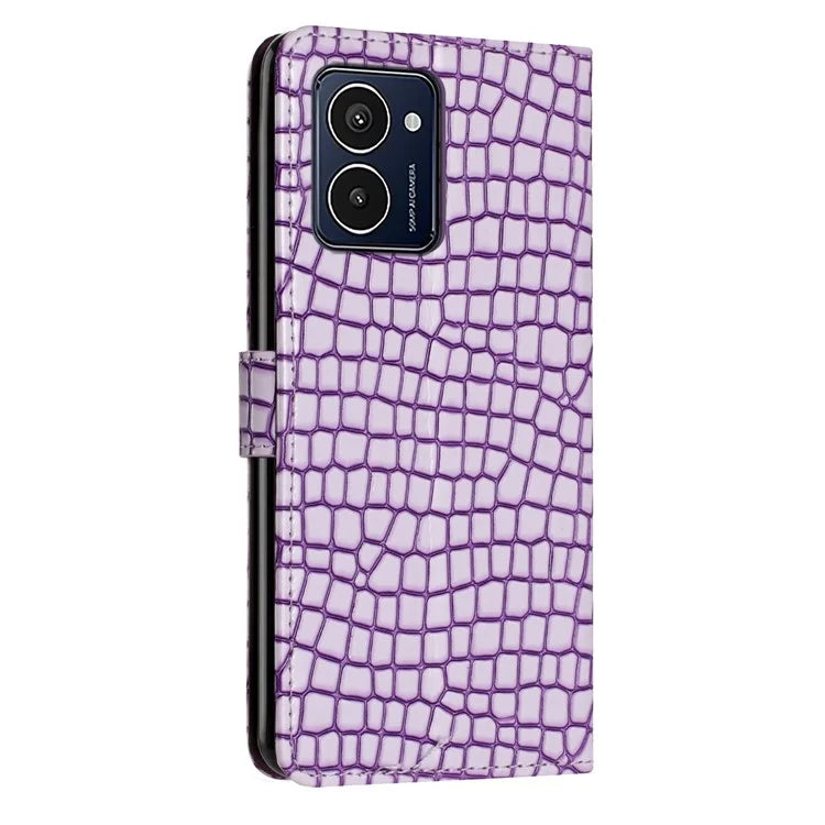 For HMD Pulse Pro Case Stand PU Leather Phone Cover Classic Crocodile Pattern