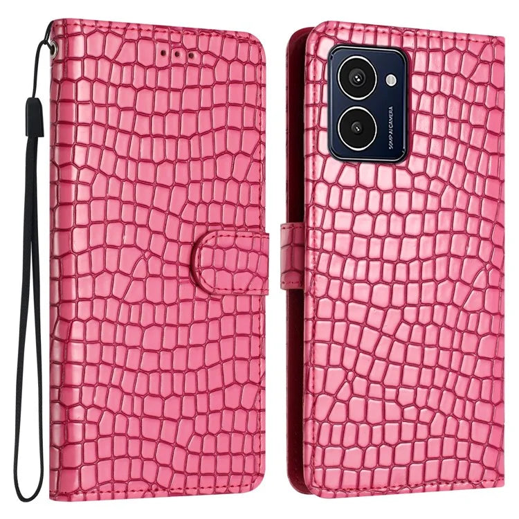 For HMD Pulse Pro Case Stand PU Leather Phone Cover Classic Crocodile Pattern