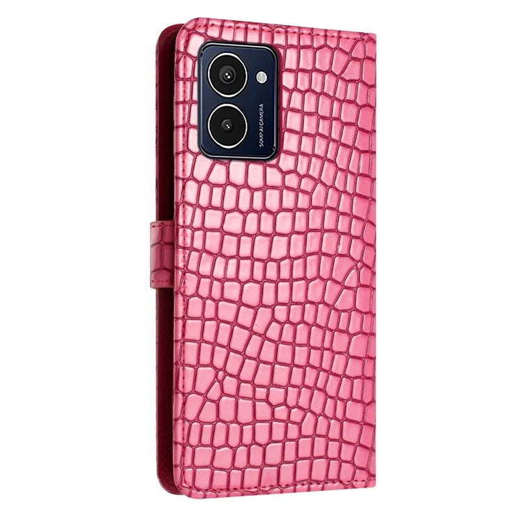 For HMD Pulse Pro Case Stand PU Leather Phone Cover Classic Crocodile Pattern