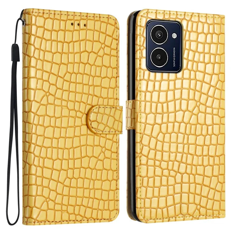 For HMD Pulse Pro Case Stand PU Leather Phone Cover Classic Crocodile Pattern
