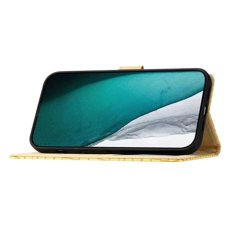 For HMD Pulse Pro Case Stand PU Leather Phone Cover Classic Crocodile Pattern