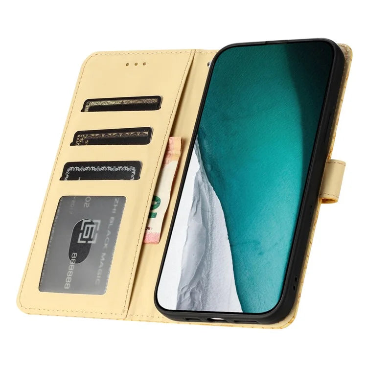 For HMD Pulse Pro Case Stand PU Leather Phone Cover Classic Crocodile Pattern