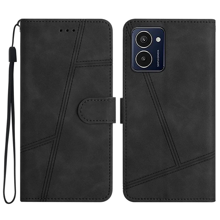 For HMD Pulse Pro Case Flip Leather Retro Phone Cover Lines Imprinted
