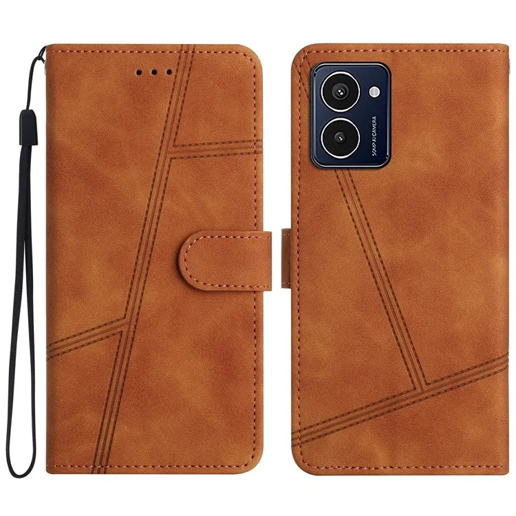 For HMD Pulse Pro Case Flip Leather Retro Phone Cover Lines Imprinted