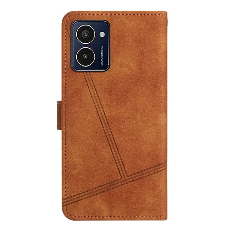 For HMD Pulse Pro Case Flip Leather Retro Phone Cover Lines Imprinted