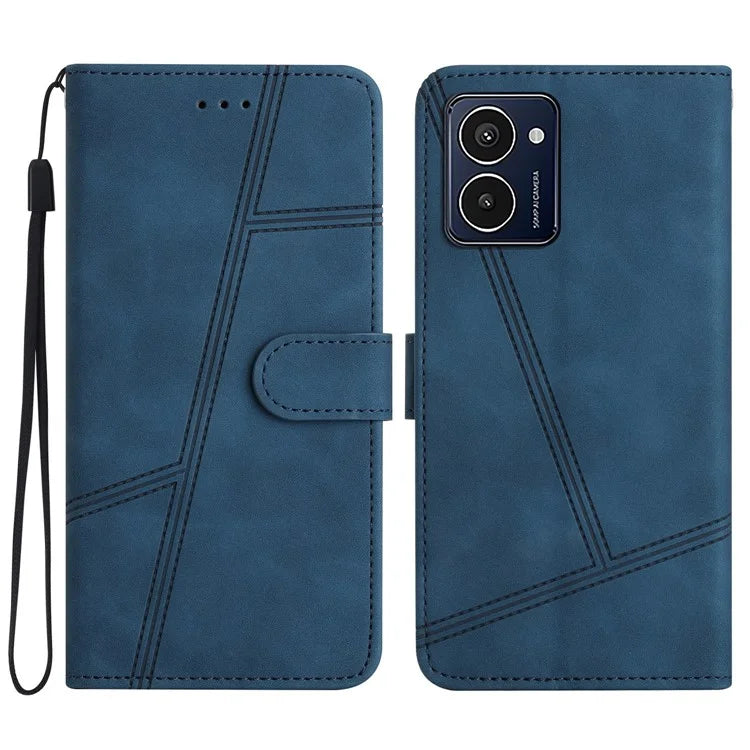 For HMD Pulse Pro Case Flip Leather Retro Phone Cover Lines Imprinted