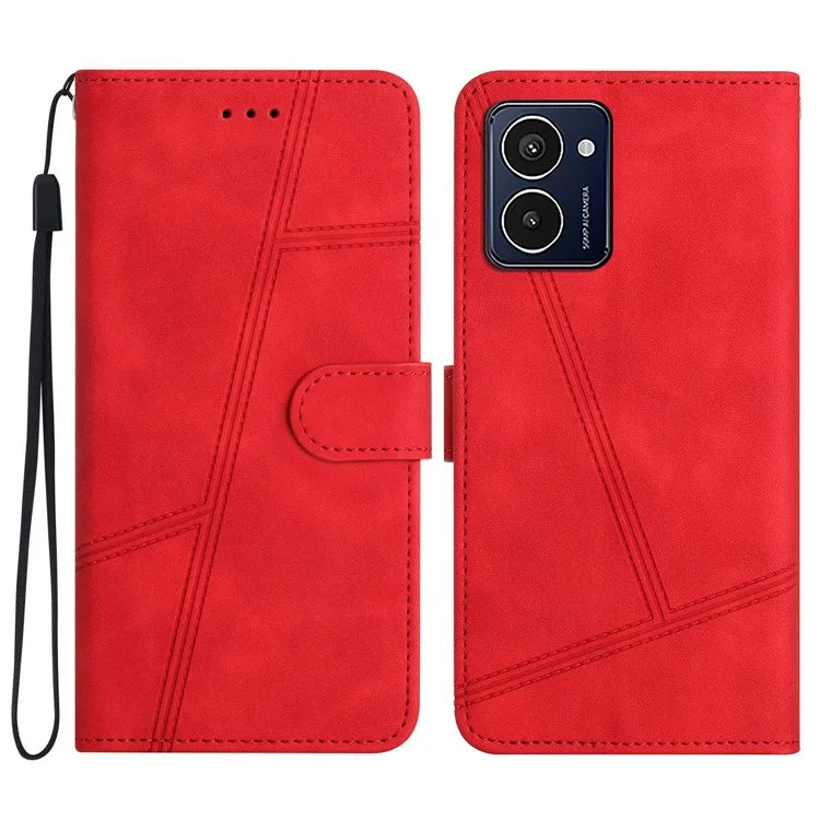 For HMD Pulse Pro Case Flip Leather Retro Phone Cover Lines Imprinted