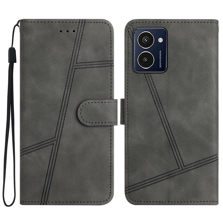 For HMD Pulse Pro Case Flip Leather Retro Phone Cover Lines Imprinted