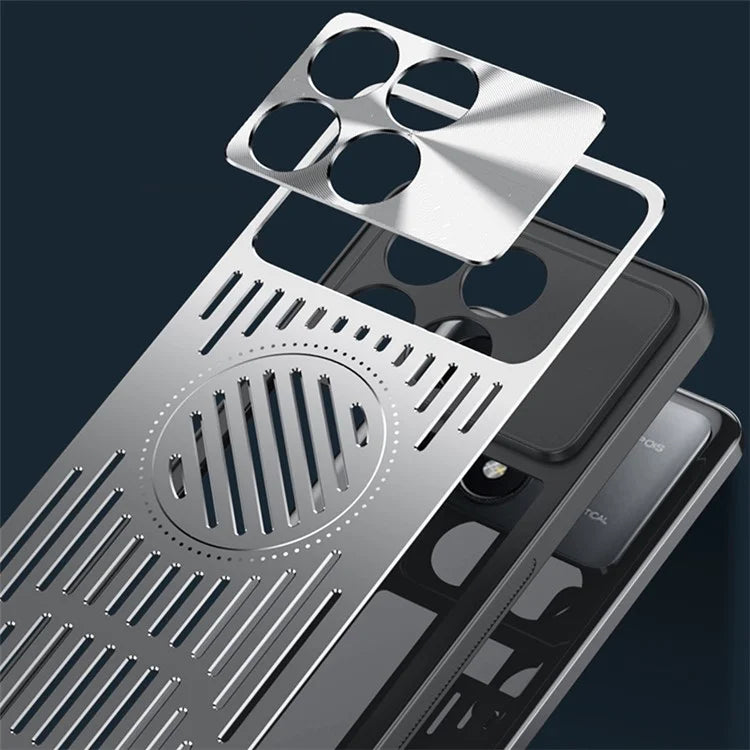 For Xiaomi Redmi K70E 5G Case TPU+Aluminum Alloy Anti-Fall Phone Cover Heat Dissipation
