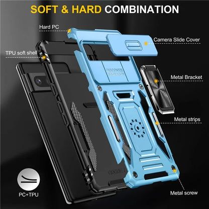 Armor Series For Google Pixel 9 Pro XL Case PC+TPU Kickstand Phone Cover with Camshield