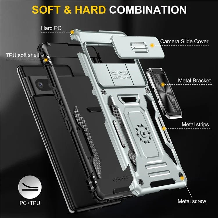 Armor Series For Google Pixel 9 Pro XL Case PC+TPU Kickstand Phone Cover with Camshield