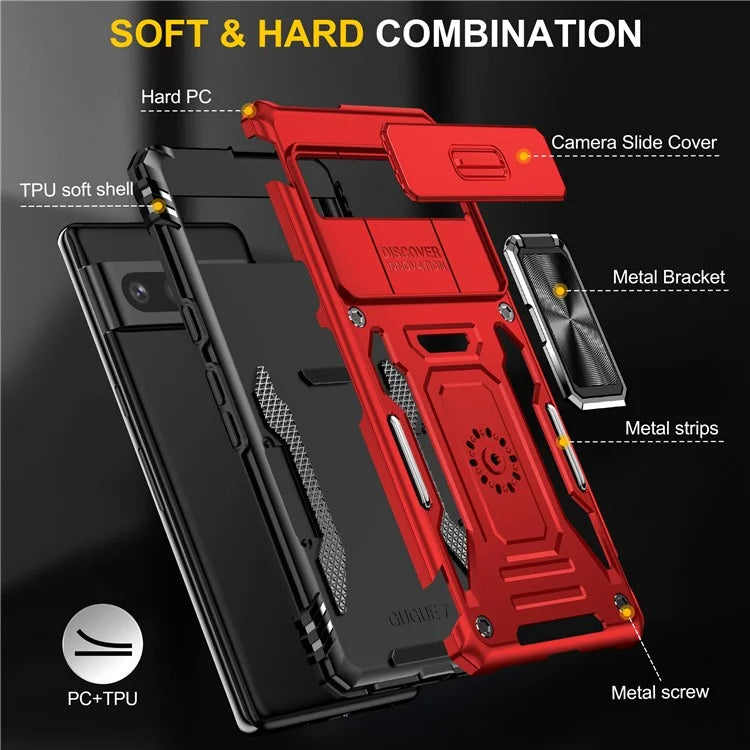 Armor Series For Google Pixel 9 Pro XL Case PC+TPU Kickstand Phone Cover with Camshield
