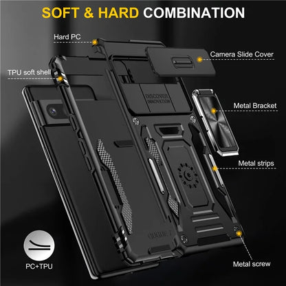 Armor Series For Google Pixel 9 Pro XL Case PC+TPU Kickstand Phone Cover with Camshield