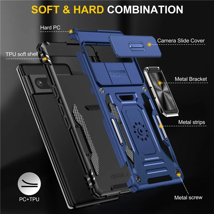 Armor Series For Google Pixel 9 Pro XL Case PC+TPU Kickstand Phone Cover with Camshield