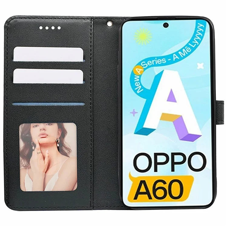 For Oppo A60 4G Wallet Case Shockproof Leather Phone Cover