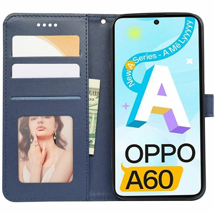 For Oppo A60 4G Wallet Case Shockproof Leather Phone Cover