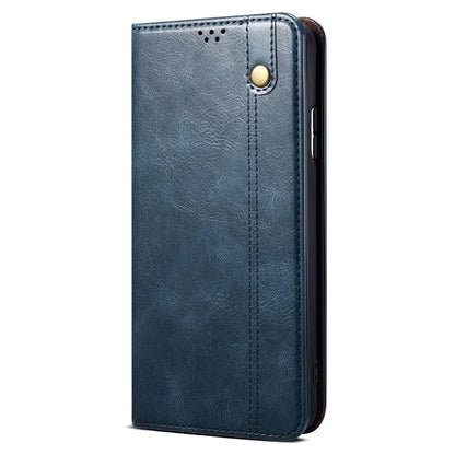 For iPhone 16 Plus Case Crazy Horse Texture Waxy Leather Wallet Stand Cover