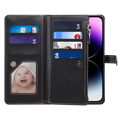 ESEBLE Galaxy Series For iPhone 16 Case Leather Zipper Phone Cover RFID Blocking